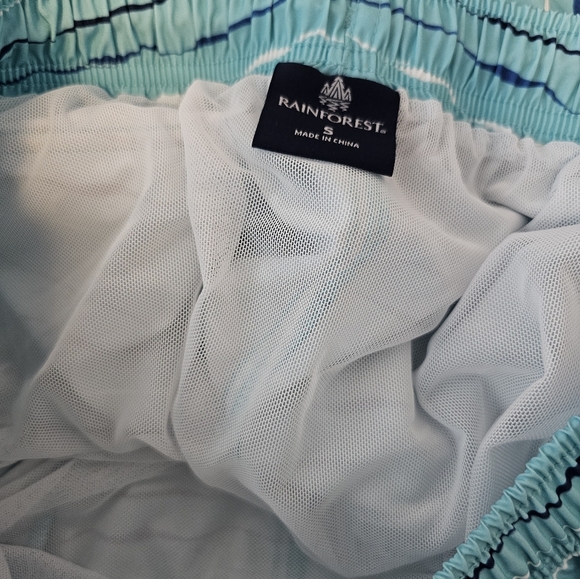 Rainforest Blue Striped Swim Trunks Men's Size Small NWT - Picture 7 of 10